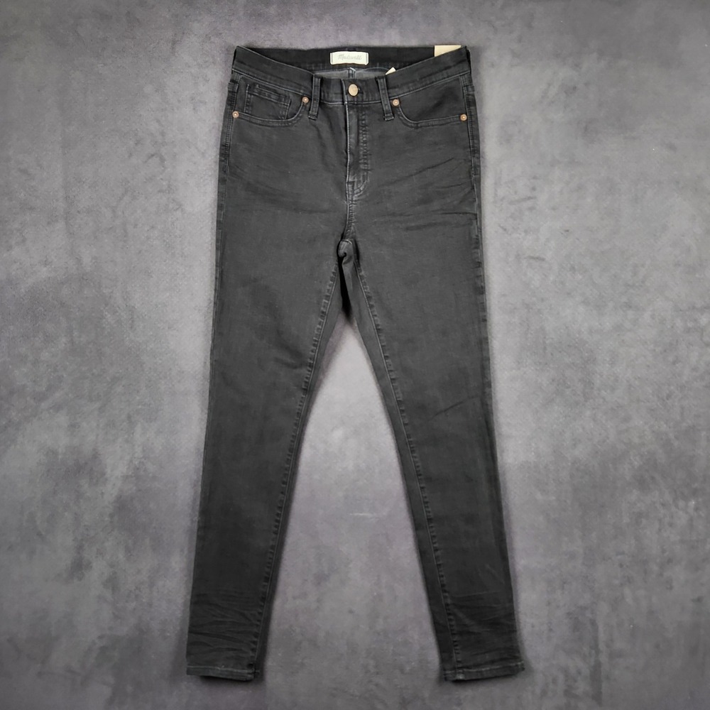 Madewell Jeans Womens 29T Black Lunar 9 High Rise Skinny Stretch Denim H2228 NEW